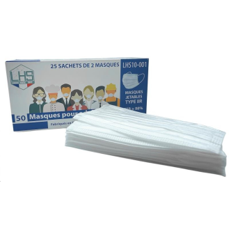 50 MASQUES JETABLES BLANCS-Lire la description