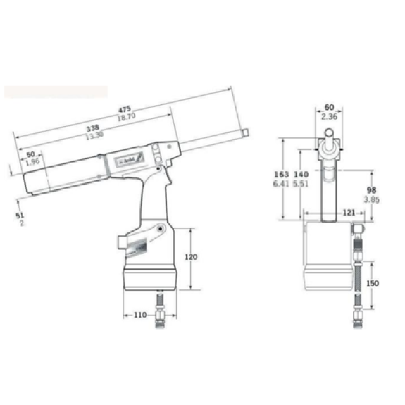 Riveteuse à Répétition 7537 pour rivets aveugles Ø2.4 à Ø6.4 mm-Lire la description