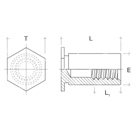 Colonnette a sertir Ouverte Inox M3X4 D5.4-Lire la description
