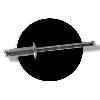 Rivet Aluminium Tige Acier Tête Plate 3.2X8 Noir