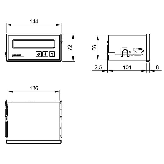 Afficheur 48x96mm, interface SSI, E: 2, S: 2 Relais Afficheur 48x96mm, interface SSI, E: 2, S: 2 Relais-Lire la description
