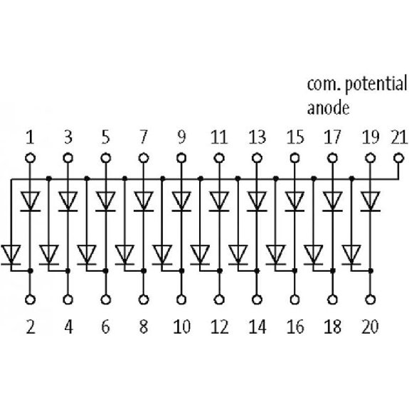 Module à diodes, 10 paires de diodes pour test-lampes, anode commune-Lire la description