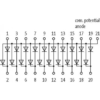 Module à diodes, 10 paires de diodes pour test-lampes, anode commune-Lire la description
