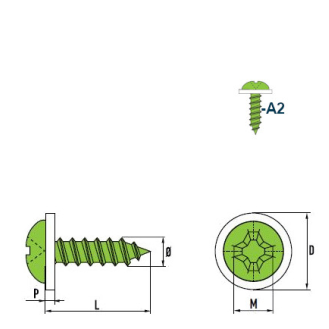 DIN 7981 - ISO 7049 Linsenkopf-Blechschrauben A2 C PA 4,2x16 mm - 500 Stück-Beschreibung lesen