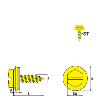 DIN 7976 - ISO 1479 Vis à Tôle-Tête Hexagonale acier zingué C S12 4,2x19 mm - 500 pièces-Lire la description