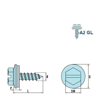 DIN 7976 - ISO 1479 Sechskant-Blechschrauben A2 C GL R12 4,2x19 mm - 500 Stück-Beschreibung lesen