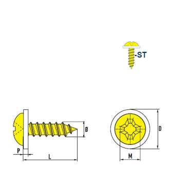 DIN 7981 - ISO 7049 Linsenkopf-Blechschrauben VERZ C PA 4,2x9,5 mm - 1000 Stück-Beschreibung lesen