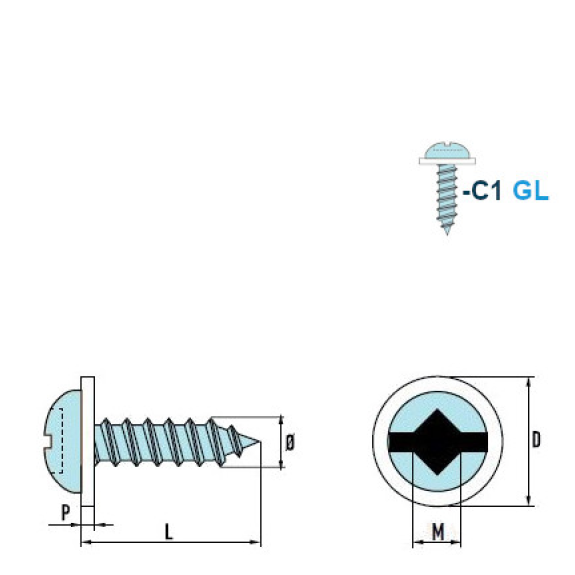 Vis à Tôle-Tête Cylindrique Bombée SQ Square-Drive C1 C GL PA 4,8x19 mm avec SQ Embout 50mm - 500 pièces-Lire la description