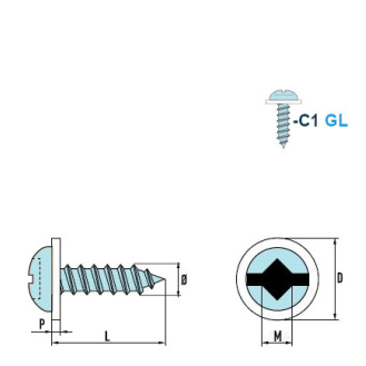 Linsenkopf-Blechschrauben SQ Square-Drive C1 C GL PA 4,2x13 mm inkl. SQ Bit 50mm - 1000 Stück-Beschreibung lesen
