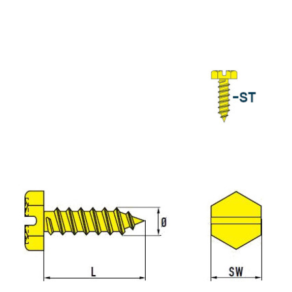DIN 7976 - ISO 1479 Vis à Tôle-Tête Hexagonale acier zingué C 4,2x25 mm - 500 pièces-Lire la description