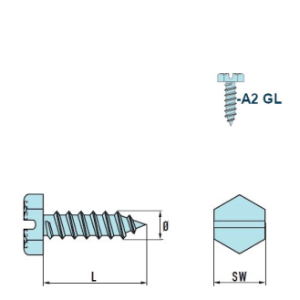 DIN 7976 - ISO 1479 Sechskant-Blechschrauben A2 C GL 4,2x16 mm - 1000 Stück-Beschreibung lesen