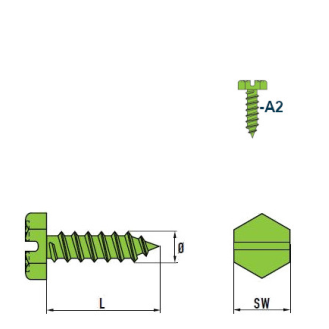 DIN 7976 - ISO 1479 Sechskant-Blechschrauben A2 C 4,2x25 mm - 500 Stück-Beschreibung lesen
