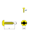 Vis à Tôle-Tête Cylindrique Bombée SQ Square-Drive VERZ C 4,2x13 mm avec SQ Embout 50mm - 1000 pièces