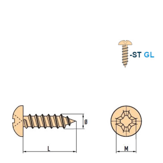 DIN 7981 - ISO 7049 Vis à Tôle-Tête Cylindrique Bombée ST C GL 4,2x9,5 mm - 1000 pièces-Lire la description