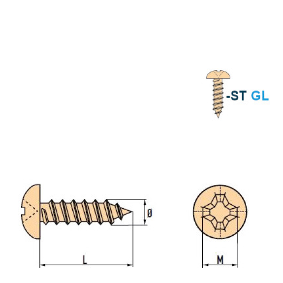 DIN 7981 - ISO 7049 Vis à Tôle-Tête Cylindrique Bombée ST C GL 4,2x9,5 mm - 1000 pièces-Lire la description