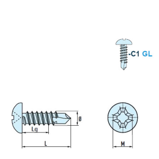 DIN 7504 M Linsenkopf-Bohrschrauben C1 GL 4,2x13 mm - 1000 Stück-Beschreibung lesen