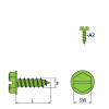 DIN 6928 Vis à Tôle-Tête Hexagonale Embase Cylindrique avec fente 7976 A2 C 4,2x13 mm - 1000 pièces
