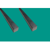 LOT 2 CARRES PLEIN 10x10 MM ACIER 1 M
