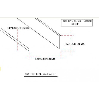 CORNIERE INEGALE 40x25x4 ACIER 1 M-Lire la description