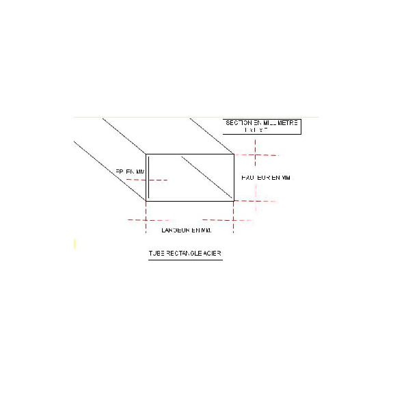 TUBE RECTANGLE 40x20x2 ACIER 3 M-Lire la description