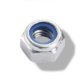 Ecrou Hexagonal Acier Zn M10 Bague Nylon DIN 985-Lire la description