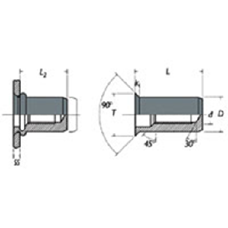 Ecrou a sertir Borgne Cranté Inox M10 C (1.5-3)-Lire la description