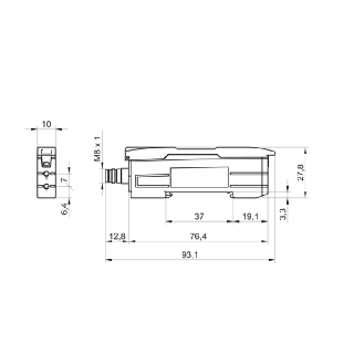 Ampli. fibre PNP Teach Led rouge LO/DO 8-30Vdc, M08 4P-Lire la description