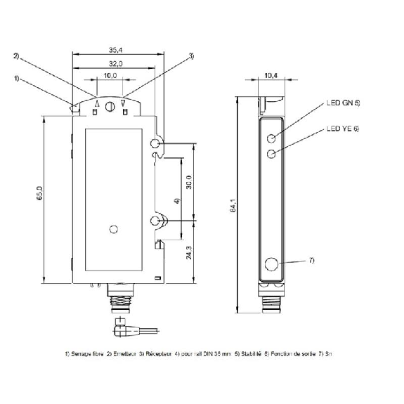 Ampli. fibre PNP Teach LR LO/DO 10-30Vdc, M08 4P Ampli. fibre PNP Teach LR LO/DO 10-30Vdc, M08 4P-Lire la description