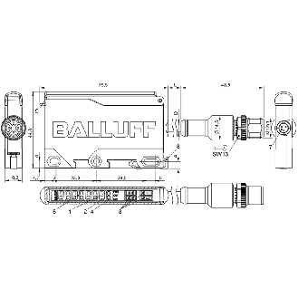 Ampli. capteur capacitif PNP/NPN NO/NF 0-10V/4-20mA / M12 4P+C0.3m-Lire la description