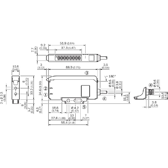 Ampli. fibre (maître) PNP Teach LR LO/DO 12-24Vdc, M08 4P Ampli. fibre (maître) PNP Teach LR LO/DO 12-24Vdc, M08 4P-Lire la description