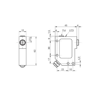 Ampli. fibre NPN Pot. 10-30Vdc, M12 4P (Fibre Type B)-Lire la description