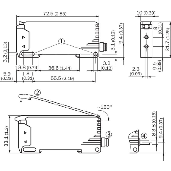 Ampli. fibre NPN Pot. LR LO/DO 10-30Vdc IP66, câble 2m Ampli. fibre NPN Pot. LR LO/DO 10-30Vdc IP66, câble 2m-Lire la description