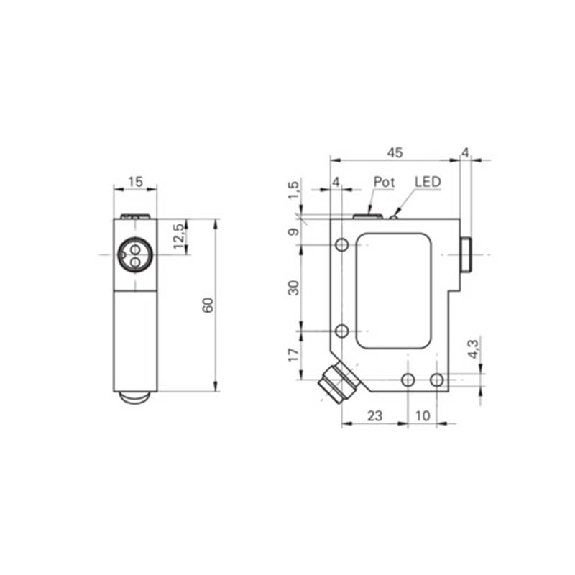 Ampli. fibre PNP Pot. IR LO/DO Vers. rapide, M12 4P-Lire la description