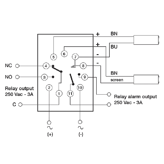Ampli 24Vdc, Relais-NO/NF, Tempo-Lire la description