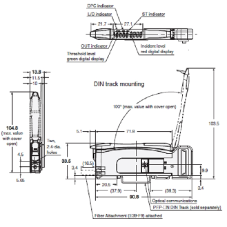 Ampli. fibre (Pour module de communication EtherCAT) LO/DO, câble 2m-Lire la description