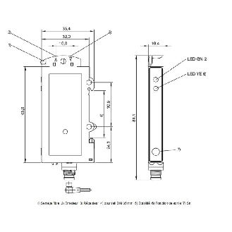 Ampli. fibre PNP Teach LR LO/DO 10-30Vdc, M08 4P-Lire la description