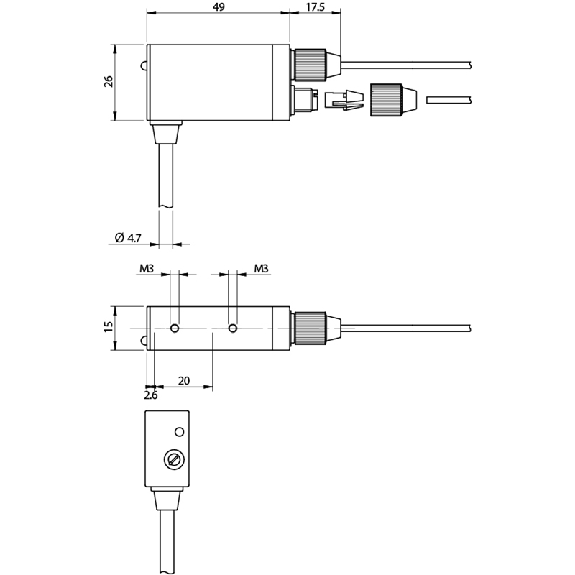 Amplificateur fibre optique NPN 10-30Vdc-Lire la description