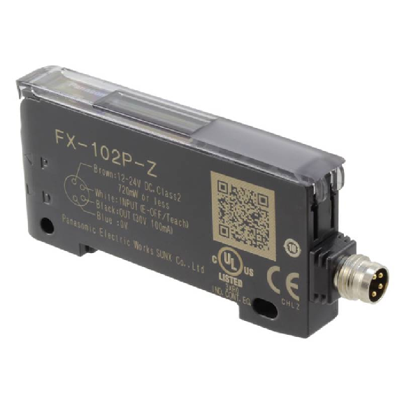 Ampli. fibre PNP Afficheur Teach LR LO/DO 12-24Vdc, M08 4P-Lire la description