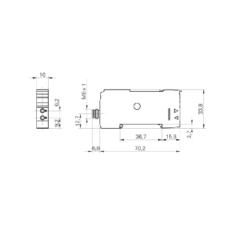 Ampli. fibre PNP Afficheur Teach LR LO/DO 12-24Vdc, M08 4P-Lire la description