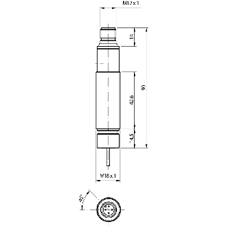 Ampli fibre M18 NPN LO/DO 10-30Vdc Plast. Axial / M12 4P-Lire la description