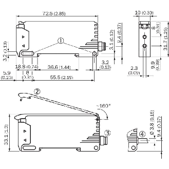 Ampli. fibre PNP Pot. LR LO/DO IP66 10-30Vdc, M08 4P-Lire la description
