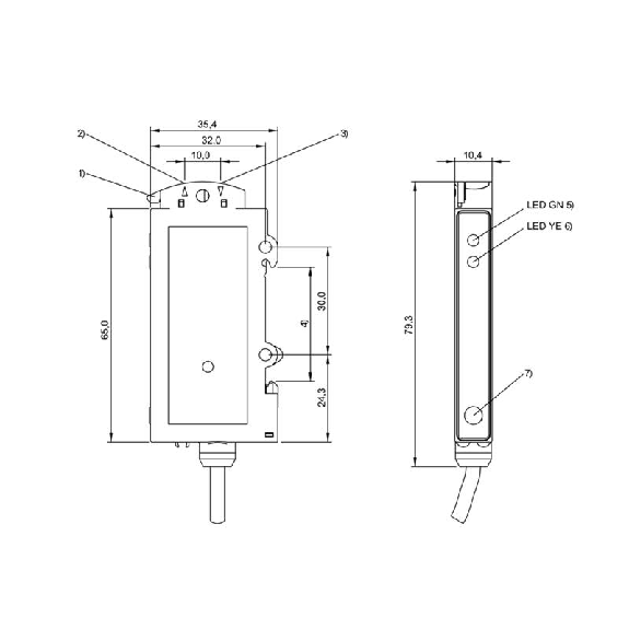 Ampli. fibre PNP Teach LR LO/DO 10-30Vdc, câble 2m-Lire la description