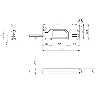Ampli. fibre PNP Teach LR LO/DO NO/NF, câble 2m, rail DIN-Lire la description
