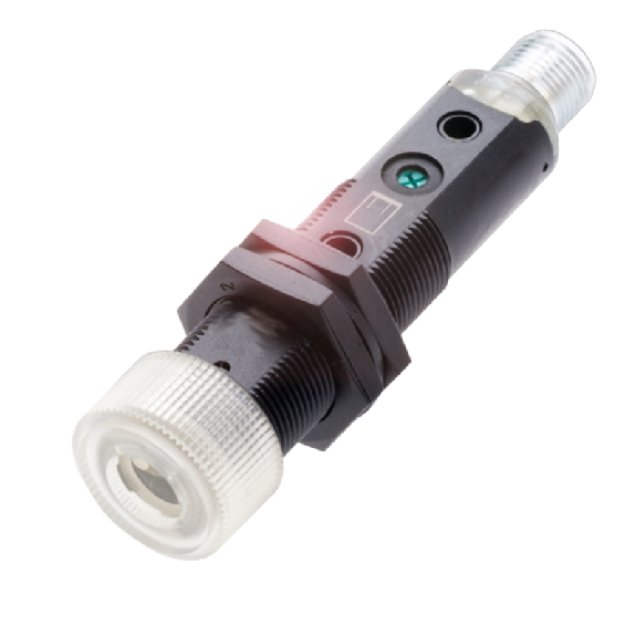 Ampli. fibre NPN LR LO/DO NO+NF M18 Plast. Axial, M12 4P-Lire la description