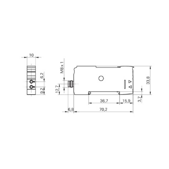 Ampli. fibre NPN Afficheur Teach LR 12-24Vdc, M08 4P-Lire la description