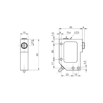 Ampli. fibre PNP Pot. IR LO/DO 10-30Vdc, câble 2m (Fibre Type B)-Lire la description
