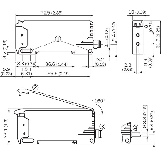 Ampli. fibre PNP Pot. LR LO/DO IP66 10-30Vdc, câble 2m-Lire la description