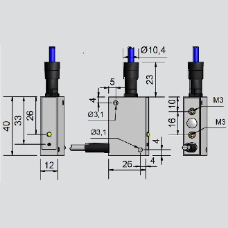 Amplificateur PNP pour IAS-30 et KAS-40 10-35Vdc / Câble 2m-Lire la description