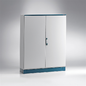 Armoire compacte acier RAL 7035 IP55 1200x1200x400 + plaque de montage-Lire la description