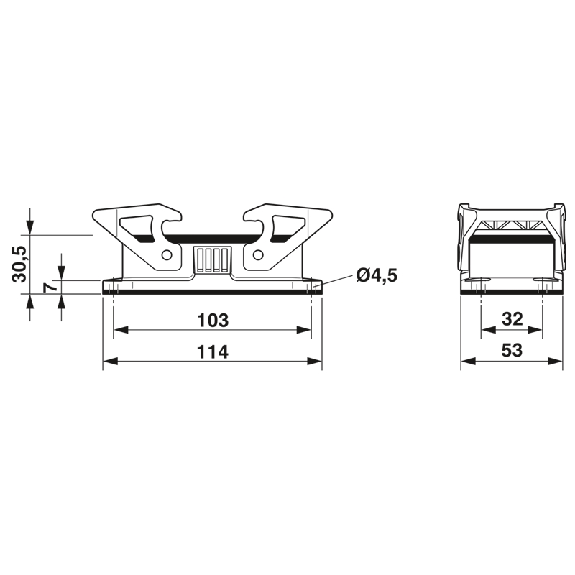 Embase, B16, avec verrouillage transversal-Lire la description